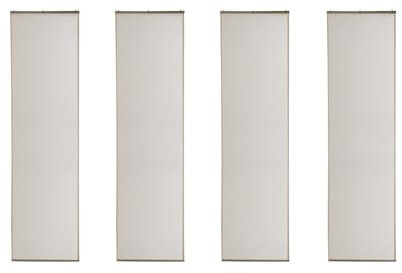 Home4You Flächenvorhänge 4er Set Schiebevorhänge Schiebegardine Vorhänge - Polyester - Cremefarben - 60x245 cm