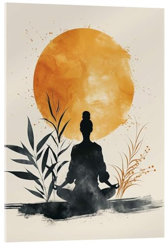 Posterlounge Zen Tableau en verre acrylique de DejaReve 13 x 18 cm Beige Tableaux Décoration murale