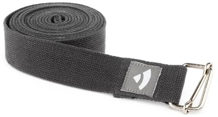 Bodhi ASANA Belt | Yogagurt aus 100% Baumwolle | Praktisches Yoga-Zubehör zur Dehnung | Yoga-Gurt mit Schiebeschnalle aus Metall | Anfänger & Fortgeschrittene | 250 x 3,8 cm