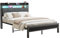 HAHRIR Double Bed Frames with 4ft6 Upholstered Wooden Two-shelf Storage Headboard, Charging Station,LED Lights, 135x190 cm Heavy Duty Metal Bed Frame, No Box Spring Needed, Noise Free，Grey