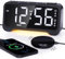 ROCAM Wecker Laut für Tiefschläfer, Vibrationswecker mit Nachtlicht, Dimmer, USB-Ladegerät,12/24H/DST, Snooze, Doppelwecker, Digita Wecker für Schlafzimmer, große LED-Anzeige, Schreibtische