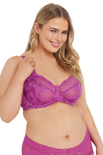Yours Curve Lace Non-Padded Underwired Bra - Women's - Plus Size Curve