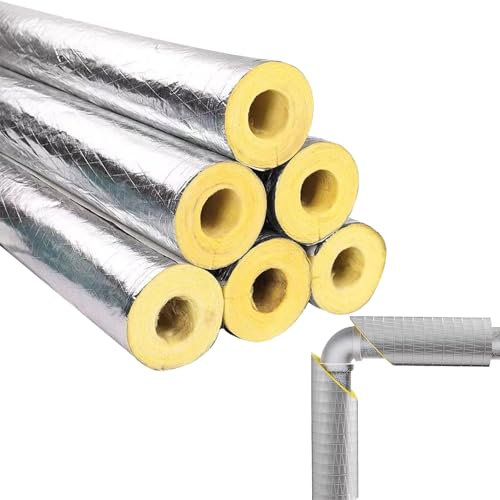 Coquille De Tube En Laine De Verre Antigel, ID 27-273 MM Isolation Du Tuyau En Laine De Roche De 100 CM, Résistance Haute Température Dédiée Aux Canalisations De Vapeur, Épaisseur 30/50 MM(27mmX50mm)