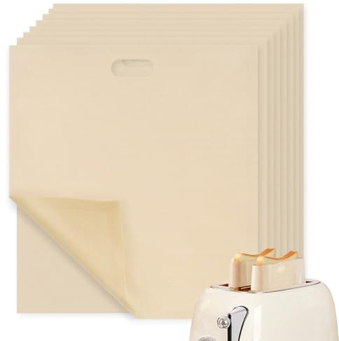 Sacs à Toast 8PCS Sacs pour Grille-pain Réutilisables, Sac Grille-Pain en Téflon Anti-Adhésifs, pour Croque/Sandwich/Muffins Anglais/Fromage