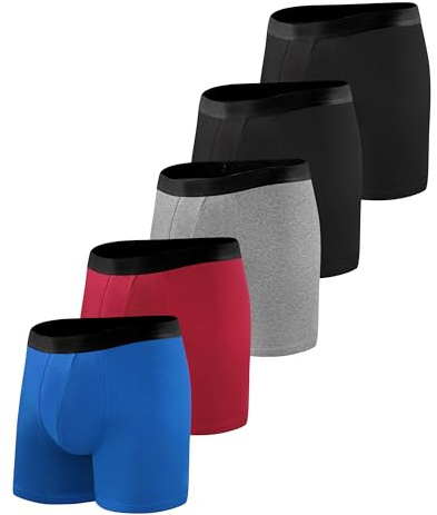 BEENIUBEE 5er Pack Inkontinenz Pants Männer Baumwolle, Lange Boxershorts Herren für Inkontinenz mit saugfähigem Pad 150 ml, Wiederverwendbar Auslaufsichere Unterwäsche (Multicolor03, XXL)