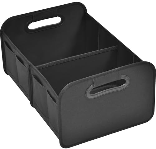 QOEOTUY Kofferraumtasche Faltbar Auto Faltbox: XL Reisetasche für Auto Zubehör Innenraum - Kofferraum Organizer - Stabile & Wasserdichte Reise