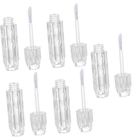 HONMEET 5 Piezas Tubos Vacíos para Brillo de Labios Envases Recargables para Bálsamo Labial Mini Contenedores Transparentes para Brillo y Tinte Labial Perfectos para Diario y