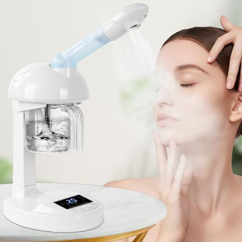 TaFoyu Gesichtssauna Gesichtsdampfer Gesicht Dampf, Professional Nano Ionic Dampfgerät, 360°Drehbare Düse, SPA Gesichts-Befeuchter Gesichtszerstäuber für Heim und Schönheitssalon