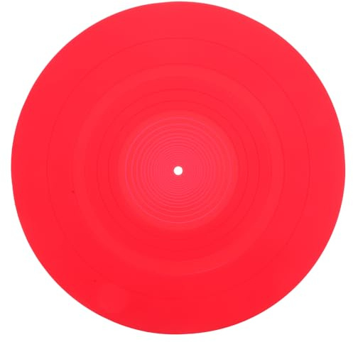 Rote Silikonmatte für Plattenspieler, Vinyl Schallplattenmatte | Anti Staub Ersatz, Sanft und Sicher für Platten, Stabiler Sitz, Zubehör für Dj und Heimgebrauch
