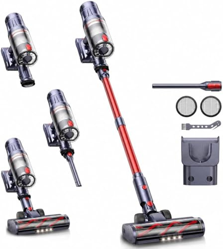 INTETURE Smart Cordless Pet Vacuum Cleaner, Stick Vacuum with 600W Digital Motor, 65Mins Long-Lasting Battery Upright Vac, Self-Standing Handheld Design for Deep Cleaning Home & Car