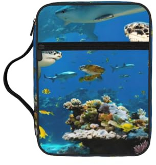 Tamiger Borsa portaoggetti con stampa di tartarughe marine bibliche porta scritture organizzatore religioso accessorio regalo cristiano