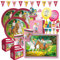 DH-Konzept 69-teiliges Party-Set - Bibi und Tina - Teller Becher Servietten Platzsets Wimpelkette Einladungen Papier-Trinkhalme Luftballons Partyboxen für 6-8 Kinder
