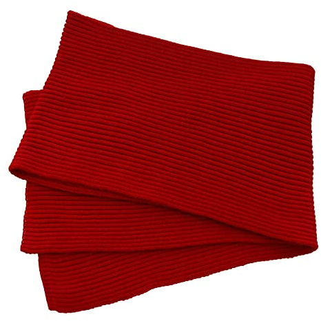 HANSEHELD Ripp Strickschal Schurwolle - Merino Rippenstrick Schal - Rot | Wollschal | Schal 100% Wolle (Merino) | Mulesingfrei | Made in Germany