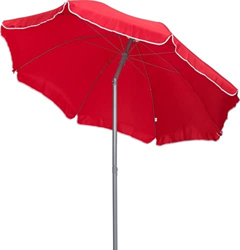 Trend Line Sonnenschirm rot Ø 180 cm UV-Schutz: 60+ Sonnenschutz Strandschirm
