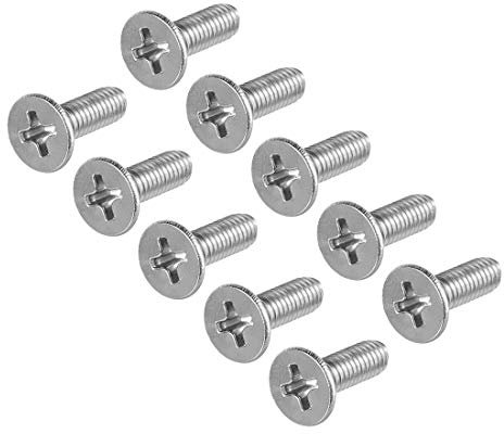 sourcing map Vis à métaux à tête plate M4 x 12 mm, vis cruciforme, en acier inoxydable 304, boulons de fixation 50 pièces