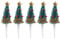 Amosfun 5pcs Christmas Cupcake Toppers Flocked Christmas Tree Shape Cake Toppers for Xmas Holiday Party Cake Decoration Supplies Green