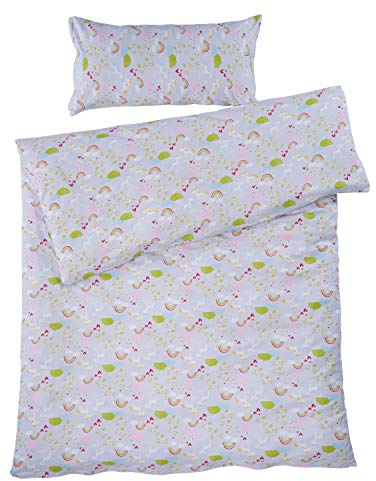 Bio Kinderbettwäsche 100% Bio-Baumwolle (kbA) GOTS zertifiziert, Einhörner, 100 x 135 cm / 40 x 60 cm, Perkal-Stoff