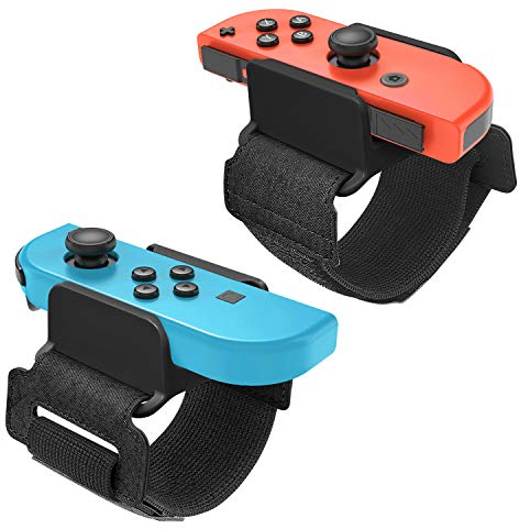 FASTSNAIL 2 Pack Armband Kompatibel mit Switch Just Dance 2025/2024/2023/2022/2021, Armbänder Kompatibel mit Nintendo Switch &OLED Modell,Zubehör Kompatibel mit JoyCon(Schwarz)