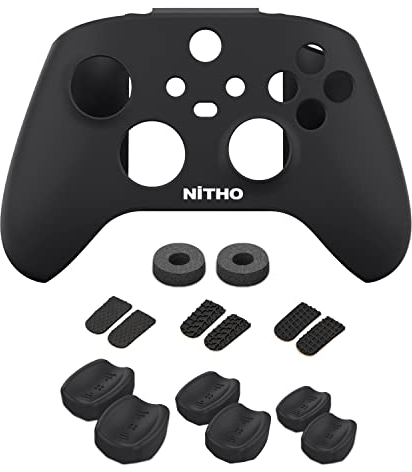 NiTHO FPS Precision Kit per Controller Xbox Series X/S, Include Silicone Cover, Anelli di Precisione, 3 Misure di Copri Levette Analogiche, Puntali in Gomma, Accessori per Controller Xbox Series X/S