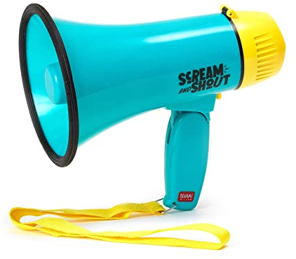 Legami-Lautsprecher, Sirene, verstellbar, Spitze, Ruf, Megafon-Sprachfunktion und Lautstärke, praktischer Schrei und Unisex-Erwachsene, weiß, Style9, einzigartig