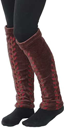 PUREWONDER Damen Stulpen Beinstulpen Samt Beinwärmer lw14 Braun