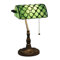 Bankers Lampe Vintage Tischlampe Retro Tiffany Schreibtischlampe Mit Zugschalter Schlafzimmer Nachttischlampe Glasmalerei Schirm Desktop-Leuchten E27 Bürolampe, für Wohnzimmer Studie Bibliothekslampe