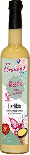 Braunes Eierlikör Klassik/Frühlingsetikett (grün) - 1 Flasche à 0.5 Ltr. / 14% Vol.