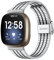 Ginamart Edelstahl-Armband, kompatibel mit Fitbit Versa 3, Sense-Armband, Damen und Herren, Metall, Ersatz-Uhrenarmband für Fitbit Sense/Versa 3 (Silber)