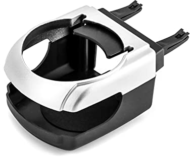 QWORK® Portavasos Coche para Salidas de Aire, Soporte Universales para Agua Bebidas Ceniceros, Plata