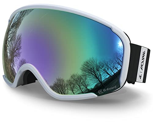 ACURE Skibrille Herren Damen Erwachsene,Snowboard Brille Skibrillen Verspiegelt für Brillenträger, Ski Goggles Schneebrille mit Anti Beschlag UV-Schutz für Jungen und Mädchen