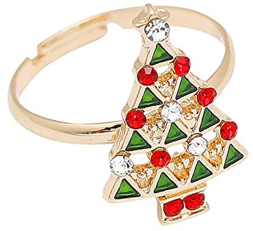 Tonsee Accessoire Ringe Damen Blau Weihnachtsring Einstellbarer Cartoon-Kinder-Schneemann-Schneeflocke-älterer Ring Ringe Verstellbar (J, One Size)