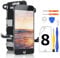 Yodoit LCD Bildschirm Ersatz für Phone 8 Schwarz Komplette Baugruppe mit Frontkamera und Sensor Flex Kabel 4.7 Zoll Display mit Reparatur Tool Kit, Bildschirm Schutzfolie