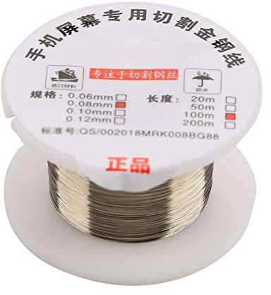 100m Molybdän Schneiden,100m Molybdenum Cutting Wire Line for LCD Display Screen Separator Draht Linie Repair Tool für LCD-Display (0.08mm*100m) Separator(0.08mm*100m)