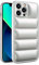 ICOVERI Schutzhülle für iPhone 14 Pro Max Puffer, TPU-Schutzhülle mit Luftblasen für zusätzlichen Schutz, kompatibel mit iPhone 14 Pro Max Puffer Case iPhone, Kameraschutz, stoßfest, Silber