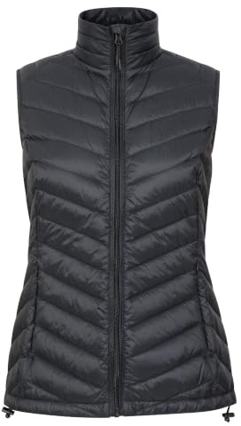 Mountain Warehouse Featherweight Daunen-Steppweste für Damen - Leicht, Weste mit Transportbeutel, wasserfest, Perfekt für Frühling, Sommer Schwarz Damengröße EU 46