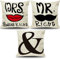 Mr & Mrs 3er Set Kissenbezüge Kissenbezug Zierkissenbezug Dekokissen Sofakissen Kissenüberwurf mit Reißverschluss für Couch Schlafzimmer Haus Hochzeit Deko,45 x 45 cmMR.Right+&+MRS.Always.Right