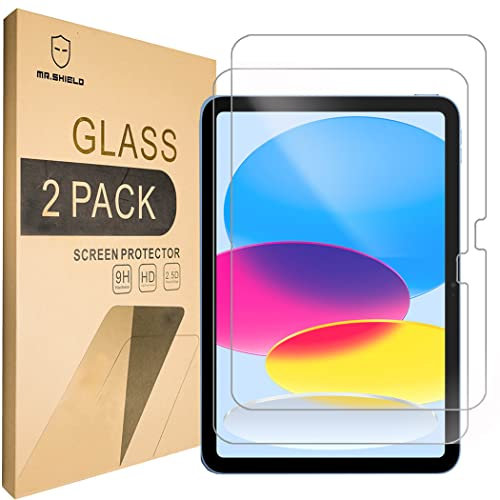 Mr.Shield Protector de Pantalla para iPad Air 11 2025 and iPad 10 2022 Cristal Vidrio Templado [2 Piezas] [9H Dureza] Anti-Arañazos