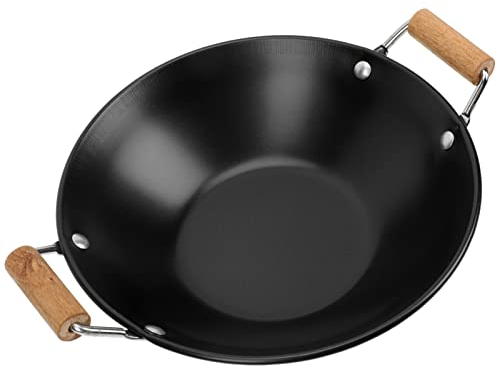 Housoutil Woks 1 Set Di Padella Wok In Inossidabile Padella Antiaderente Wok Padella A Induzione Ausiliario Per Pentola Calda Pentola Per Cottura A Gas Cottura Shabu Shabu Hot Pot