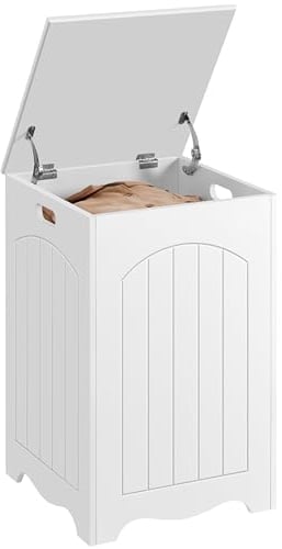 Yaheetech Mobiletto Portabiancheria da Bagno Cesto Sporco con Coperchio Armadietto Salvaspazio Organizzazione Bucato 39,5 × 39,5 × 61 cm