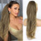 PORSMEER Lange Zopf Pferdeschwanz Haarteil Haarverlängerung mit Kordelzug Lang Wellig Natürliches Synthetik Haar Ponytail Extensions Ash braun für Frauen 65cm