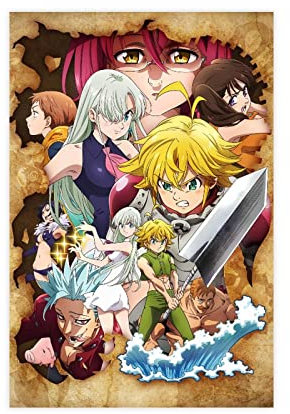 Anime The Seven Deadly Sins:Imperial Wrath of the Gods Leinwandposter Wandkunst Dekor Druck Bild Gemälde für Wohnzimmer Schlafzimmer Dekoration Rahmen: 30 x 45 cm