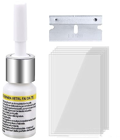 DSOUWEH Outils de réparation de verre de voiture colle de durcissement pare-brise fixation Auto Scratch restaure Kit réparation fluide bricolage entretien, Blanc