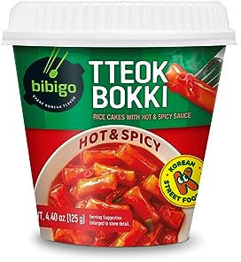 BIBIGO Tteokbokki - Reiskuchen Cup mit Hot und Spicy Sauce - 1 x 125 g