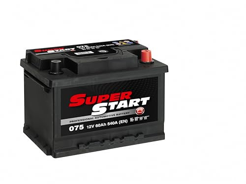 Super Start 075 12V 60AH 540 CCA SMF Car Battery | Fully Charged & Ready to Fit, Maintenance Free, Vibration Resistant, Enhanced Safety Features