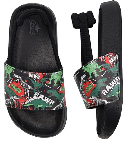 Dream QuanZhou Pantoufles de Plage Enfant Été Confortable Claquette de Piscine Garçon Bain Pantoufles de Douche Antidérapant Sandales 32 Noir