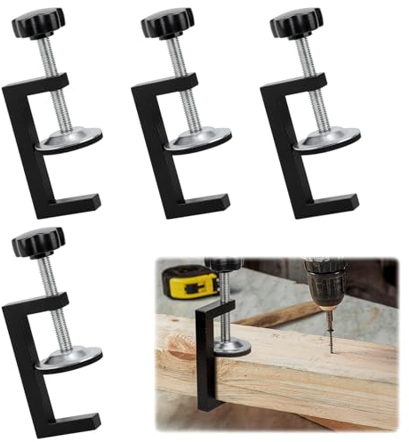 4 Stück G Klemme aus Metall, Verstellbare Tischklammern Klein, C-Zwingen Trägerklemme für Holzbearbeitung und Schweißen, Klemmbereich 10-55 mm