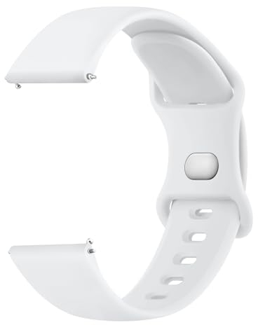 Tobfit Armband für Garmin Forerunner 245/645 Music Armband,20mm Silikon Uhrenarmband Ersatzarmbänder für Forerunner 55 Music/Vivoactive 3 Music Damen Herren(Weiss)