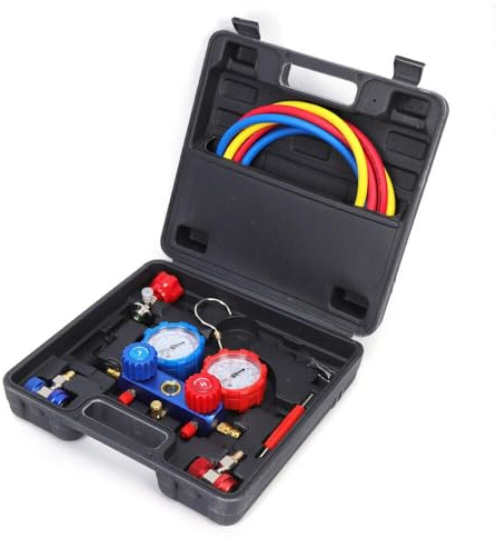 Kit manomètre de climatisation 2 voies Manifold pour R134a, R22, R12, R410a, R404a et R502, HVAC/Auto AC
