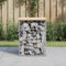 Keyroto Gartenbank aus Gabionen Gartenbank Stein Gabionen Bank Gartenbank Holz Gabionenbank Witterungsbeständig Gartenbank Gabione Sitzbank Bank Massivholz Kiefer-Natürliche-33 x 31 x 42 cm