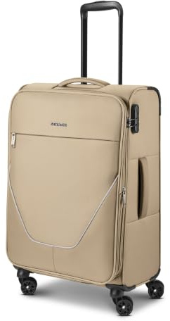 Stratic Check-in Koffer für Damen und Herren | mittelgroßer Trolley 42 x 26 x 65 cm aus hochwertigem, flexiblem Polyester Material | Erweiterbar & Teleskopgriff| taska Serie